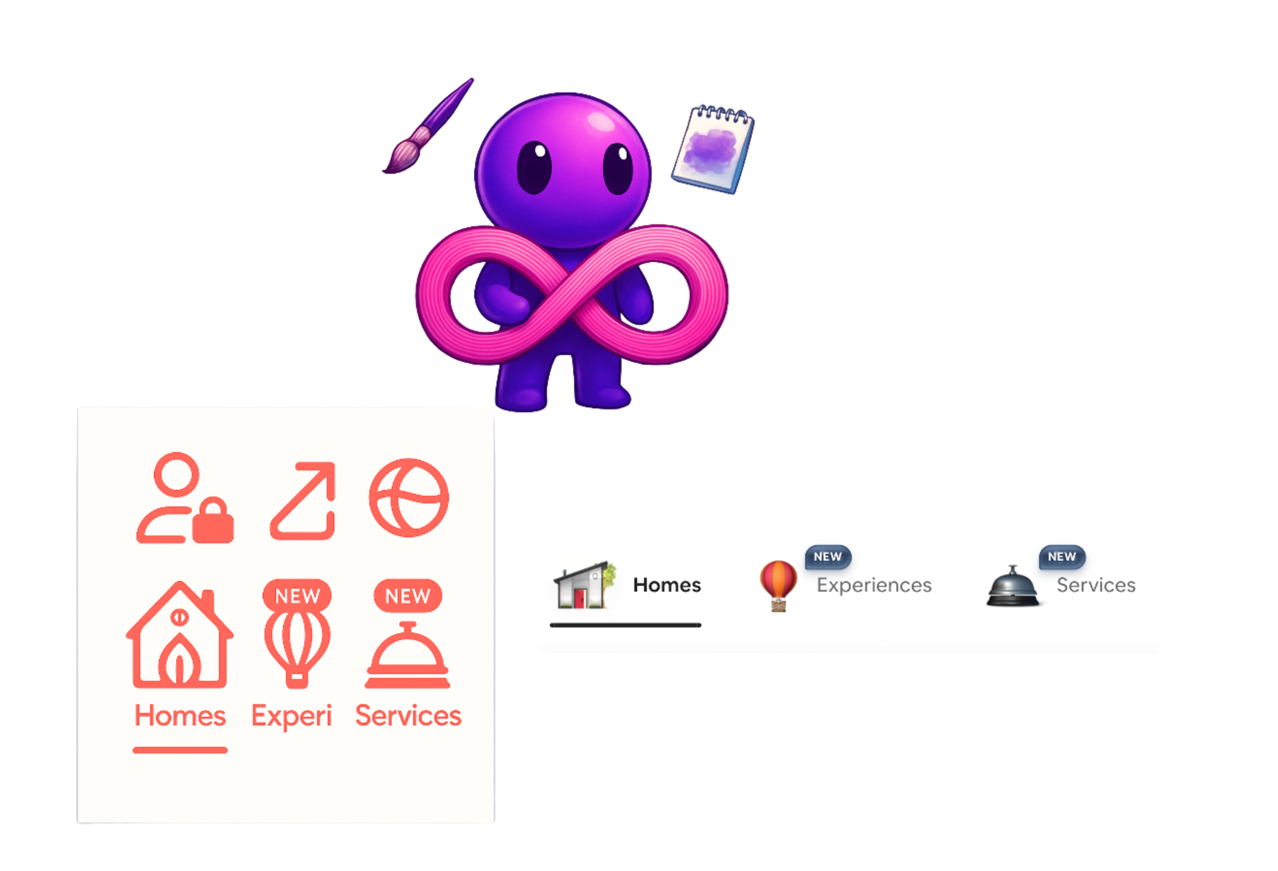 Creative character holding infinity loop